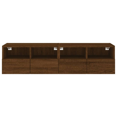 TV-seinäkaapit 2 kpl ruskea tammi 60x30x30 cm tekninen puu