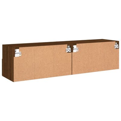 TV-seinäkaapit 2 kpl ruskea tammi 60x30x30 cm tekninen puu