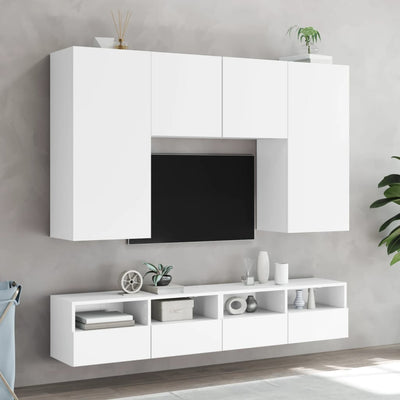 TV-seinäkaappi valkoinen 80x30x30 cm tekninen puu