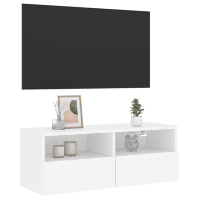 TV-seinäkaappi valkoinen 80x30x30 cm tekninen puu