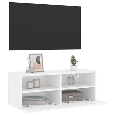 TV-seinäkaappi valkoinen 80x30x30 cm tekninen puu