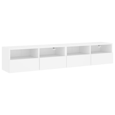 TV-seinäkaapit 2 kpl valkoinen 80x30x30 cm tekninen puu