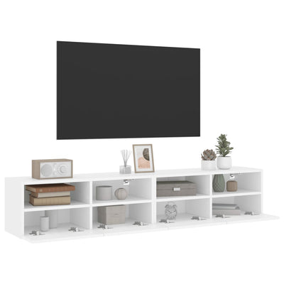 TV-seinäkaapit 2 kpl valkoinen 80x30x30 cm tekninen puu