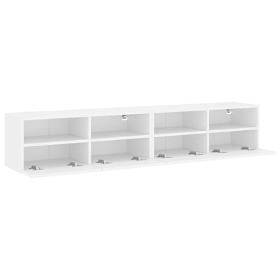 TV-seinäkaapit 2 kpl valkoinen 80x30x30 cm tekninen puu