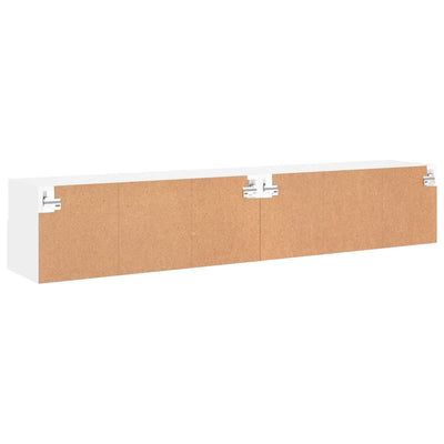 TV-seinäkaapit 2 kpl valkoinen 80x30x30 cm tekninen puu