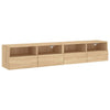 TV-seinäkaapit 2 kpl Sonoma-tammi 80x30x30 cm tekninen puu