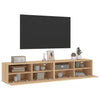 TV-seinäkaapit 2 kpl Sonoma-tammi 80x30x30 cm tekninen puu