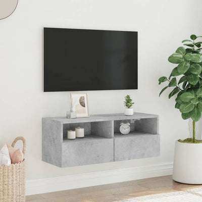 TV-seinäkaapit betoninharmaa 80x30x30 cm tekninen puu