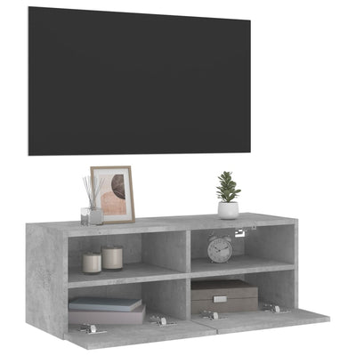 TV-seinäkaapit betoninharmaa 80x30x30 cm tekninen puu