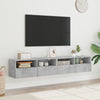 TV-seinäkaapit 2 kpl betoninharmaa 80x30x30 cm tekninen puu