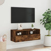 TV-seinäkaappi savutammi 80x30x30 cm tekninen puu