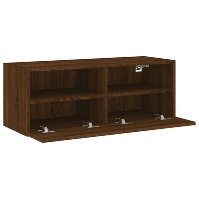 TV-seinäkaappi ruskea tammi 80x30x30 cm tekninen puu