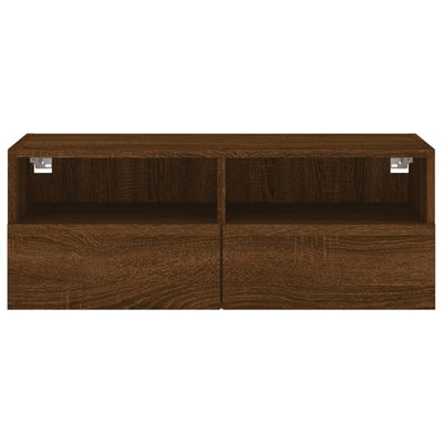 TV-seinäkaappi ruskea tammi 80x30x30 cm tekninen puu