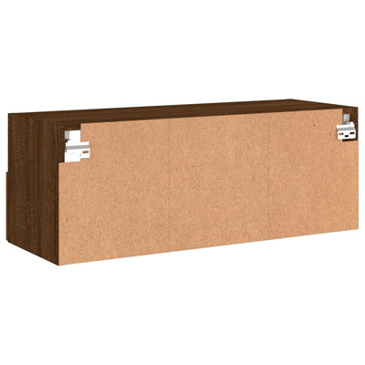 TV-seinäkaappi ruskea tammi 80x30x30 cm tekninen puu