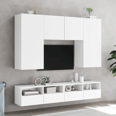 TV-seinäkaappi valkoinen 100x30x30 cm tekninen puu
