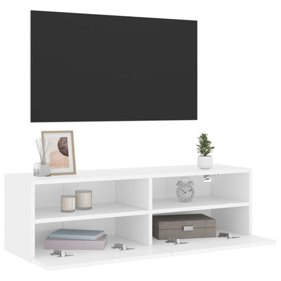 TV-seinäkaappi valkoinen 100x30x30 cm tekninen puu
