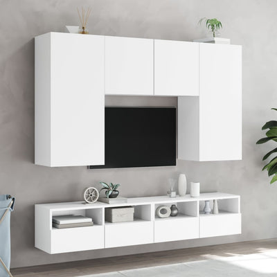 TV-seinäkaapit 2 kpl valkoinen 100x30x30 cm tekninen puu