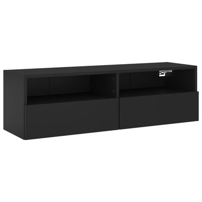 TV-seinäkaappi musta 100x30x30 cm tekninen puu