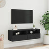 TV-seinäkaappi musta 100x30x30 cm tekninen puu