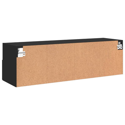 TV-seinäkaappi musta 100x30x30 cm tekninen puu