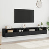 TV-seinäkaapit 2 kpl musta 100x30x30 cm tekninen puu