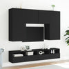 TV-seinäkaapit 2 kpl musta 100x30x30 cm tekninen puu