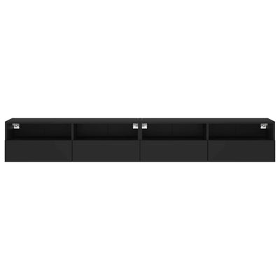 TV-seinäkaapit 2 kpl musta 100x30x30 cm tekninen puu