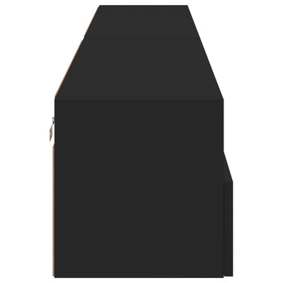 TV-seinäkaapit 2 kpl musta 100x30x30 cm tekninen puu