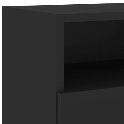 TV-seinäkaapit 2 kpl musta 100x30x30 cm tekninen puu