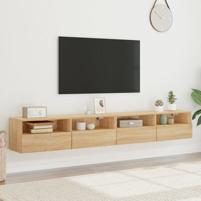 TV-seinäkaapit 2 kpl Sonoma-tammi 100x30x30 cm tekninen puu