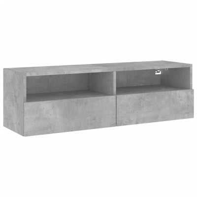 TV-seinäkaappi betoninharmaa 100x30x30 cm tekninen puu