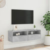 TV-seinäkaappi betoninharmaa 100x30x30 cm tekninen puu
