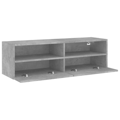 TV-seinäkaappi betoninharmaa 100x30x30 cm tekninen puu