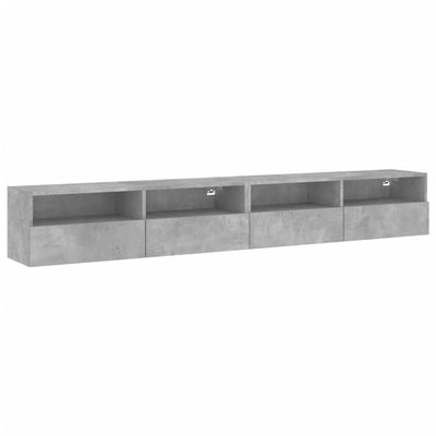 TV-seinäkaapit 2 kpl betoninharmaa 100x30x30 cm tekninen puu