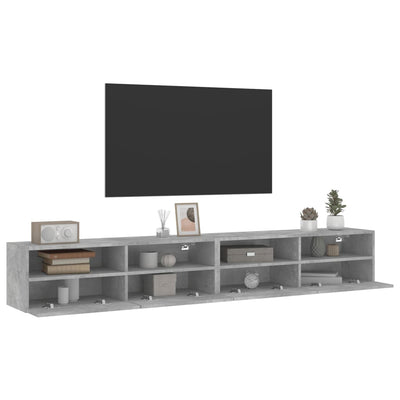 TV-seinäkaapit 2 kpl betoninharmaa 100x30x30 cm tekninen puu