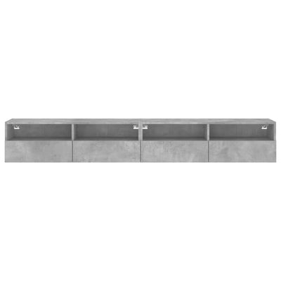 TV-seinäkaapit 2 kpl betoninharmaa 100x30x30 cm tekninen puu