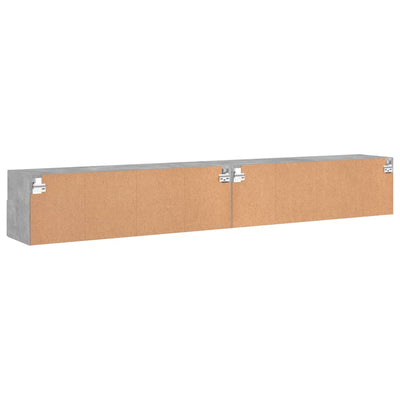 TV-seinäkaapit 2 kpl betoninharmaa 100x30x30 cm tekninen puu