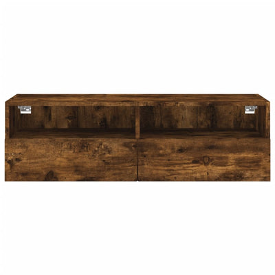 TV-seinäkaappi savutammi 100x30x30 cm tekninen puu