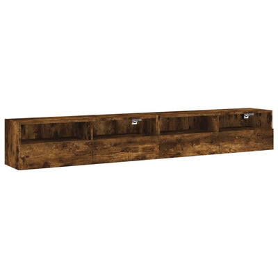 TV-seinäkaappi 2 kpl savutammi 100x30x30 cm tekninen puu