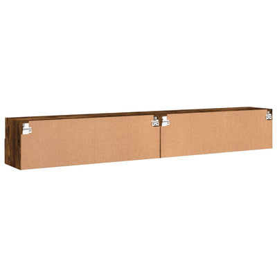 TV-seinäkaappi 2 kpl savutammi 100x30x30 cm tekninen puu