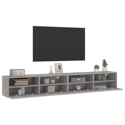 TV-seinäkaapit 2 kpl harmaa Sonoma 100x30x30 cm tekninen puu