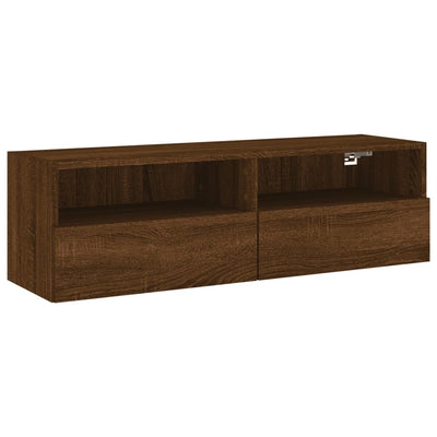TV-seinäkaappi ruskea tammi 100x30x30 cm tekninen puu