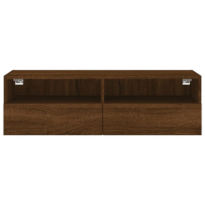 TV-seinäkaappi ruskea tammi 100x30x30 cm tekninen puu