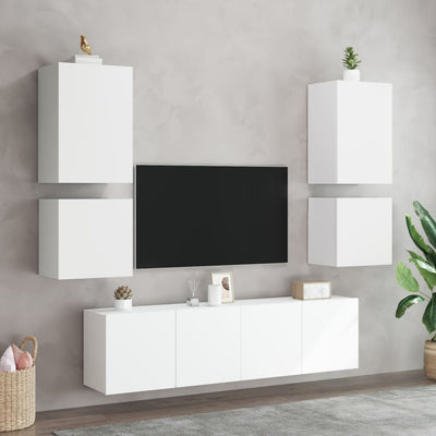 TV-seinäkaapit 2 kpl valkoinen 40,5x30x40 cm tekninen puu