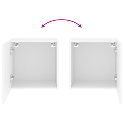 TV-seinäkaapit 2 kpl valkoinen 40,5x30x40 cm tekninen puu