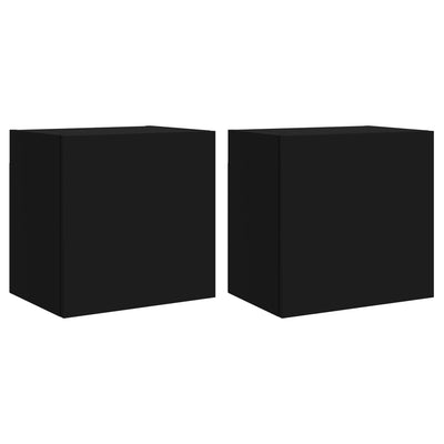 TV-seinäkaapit 2 kpl musta 40,5x30x40 cm tekninen puu