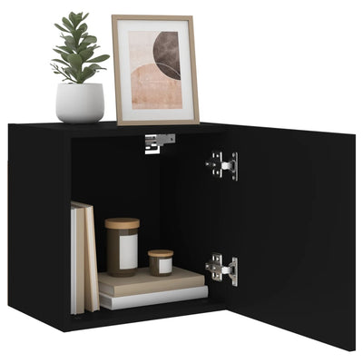 TV-seinäkaapit 2 kpl musta 40,5x30x40 cm tekninen puu
