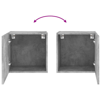 TV-seinäkaapit 2 kpl betoninharmaa 40,5x30x40 cm tekninen puu