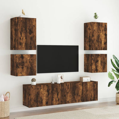 TV-seinäkaappi 2 kpl savutammi 40,5x30x40 cm tekninen puu