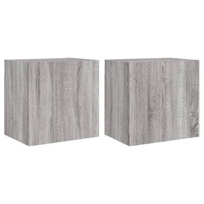 TV-seinäkaapit 2 kpl harmaa Sonoma 40,5x30x40 cm tekninen puu